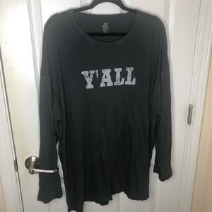 Aerie Y’all Gray Long Sleeve T-Shirt